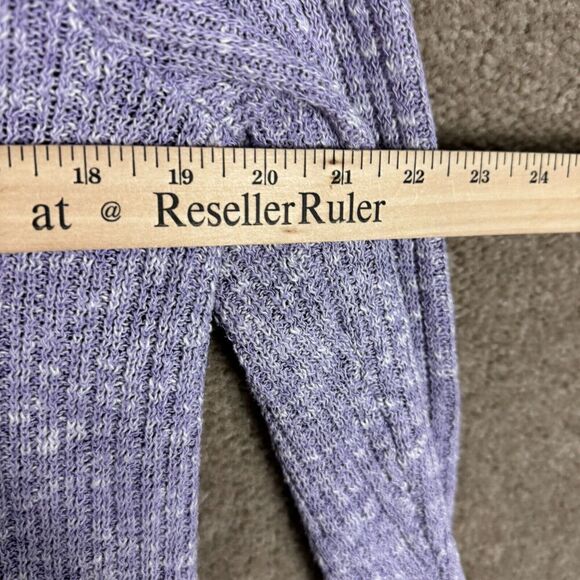 Pure J Jill Tunic Sweater Womens Large Purple Ribbed Knit 3/4 Sleeve Asymmetric - Picture 6 of 9